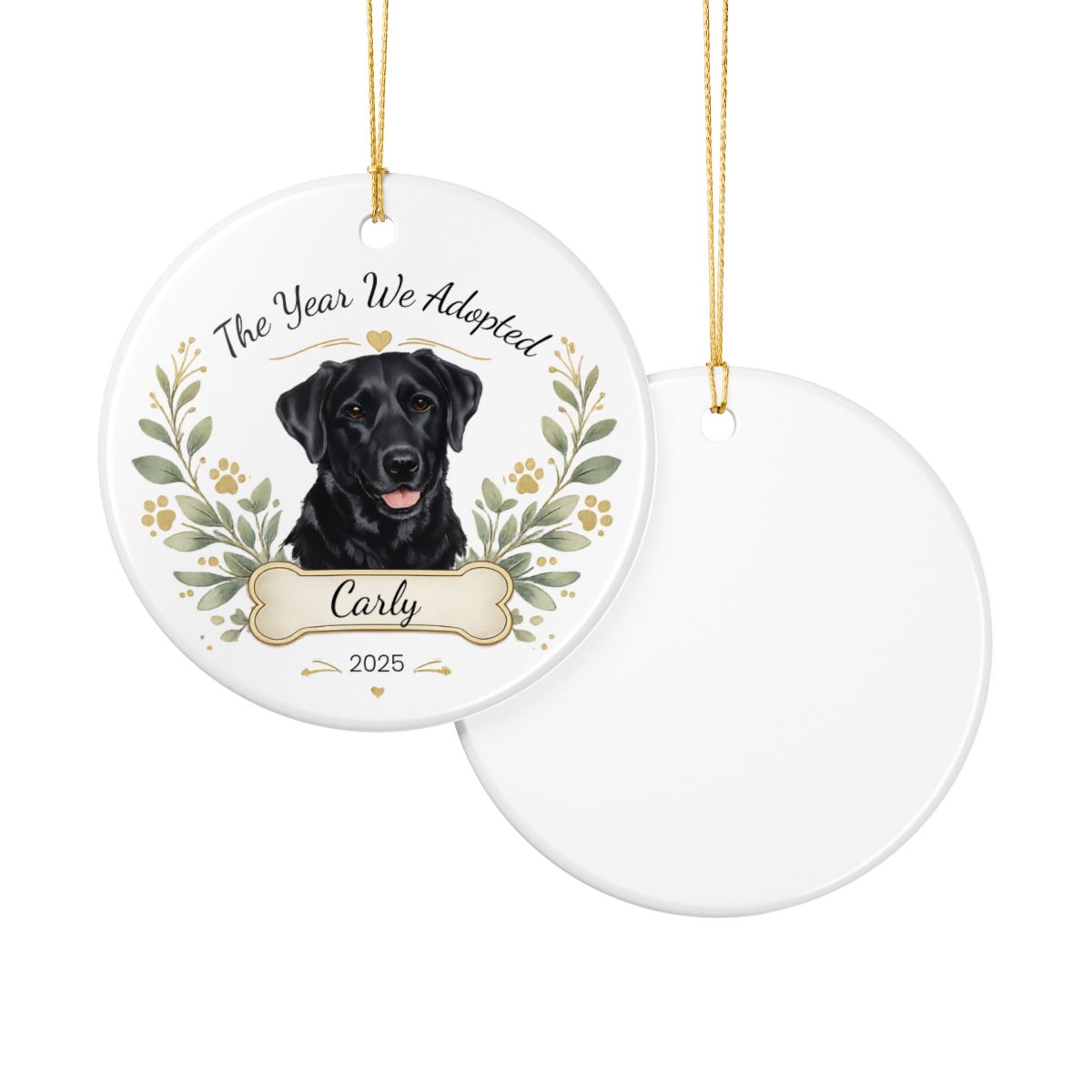 Personalized Adoption Dog Ornament, Custom Pet Christmas Keepsake Gift