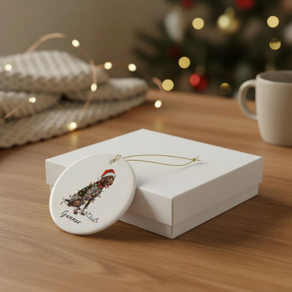 German Shorthaired Pointer Ornament, Personalized Christmas Gift