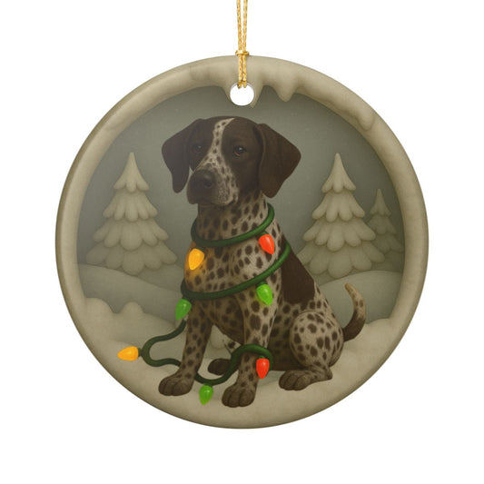 Personalized Brown German Shorthaired Pointer Christmas 3D Clay-Style Ornament