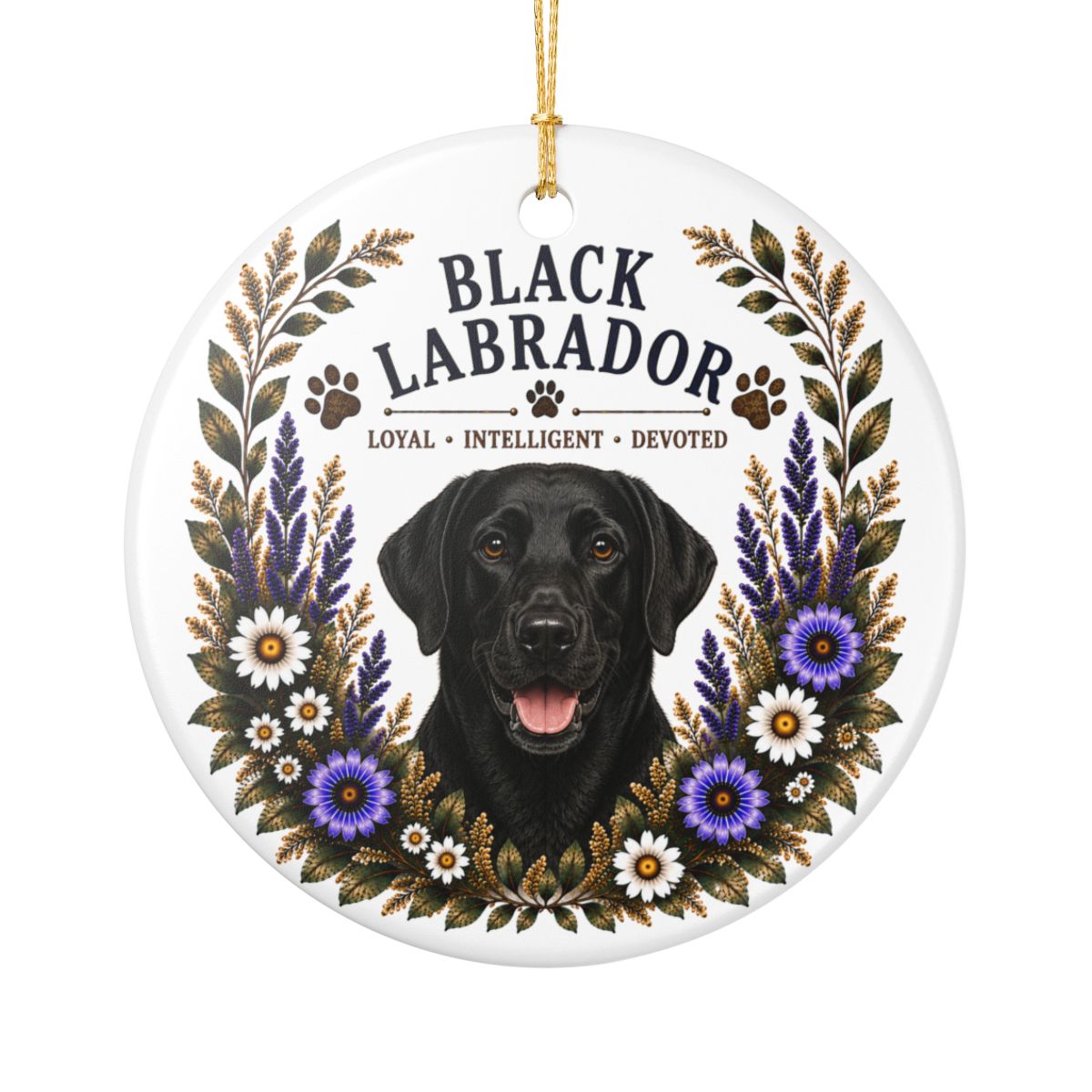 Black Lab Loyal • Intelligent • Devoted Ornament