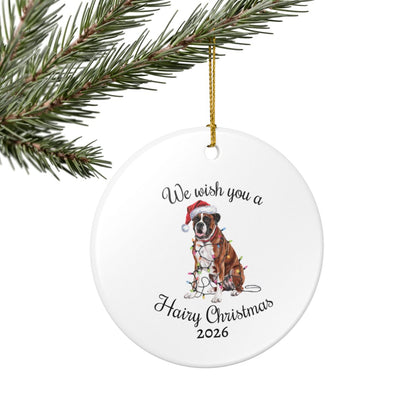 Christmas Boxer Ornament, Boxer Mom, Christmas Lights Dog Keepsake, Christmas Dog, Gift For Dog Lover, Boxer