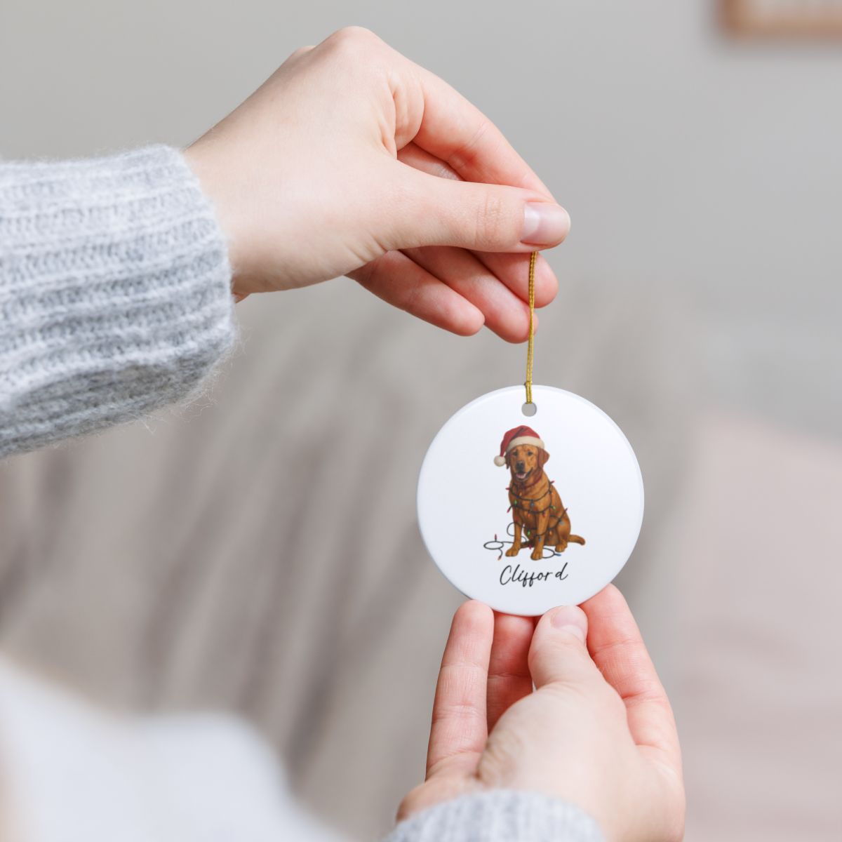 Personalized Fox Red Labrador Retriever Ornament
