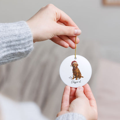 Personalized Fox Red Labrador Retriever Ornament
