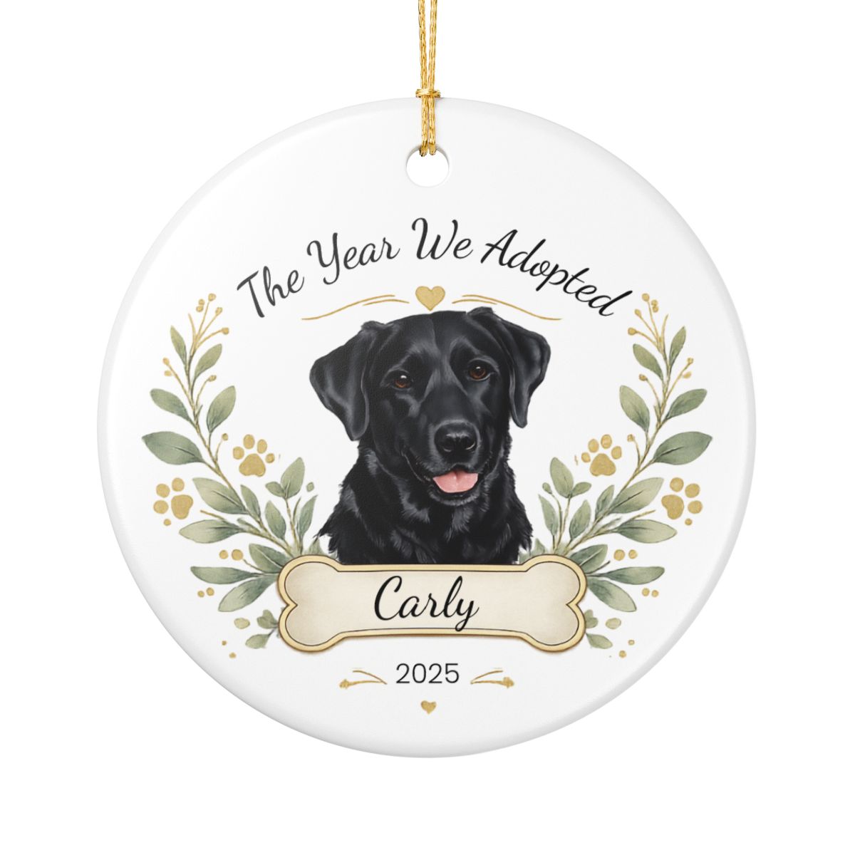 Personalized Adoption Dog Ornament, Custom Pet Christmas Keepsake Gift