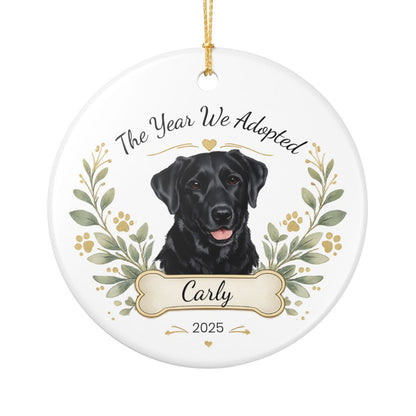 Personalized Adoption Dog Ornament, Custom Pet Christmas Keepsake Gift
