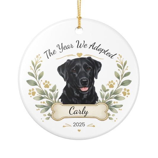 Personalized Adoption Dog Ornament, Custom Pet Christmas Keepsake Gift
