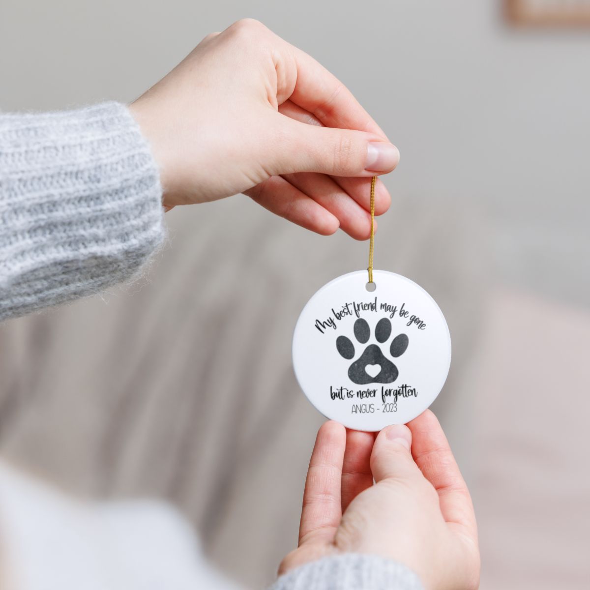Personalized Pet Memorial Ornament, Dog Memorial Christmas Ornament, Rainbow Bridge Gift, Custom Pet Loss Keepsake