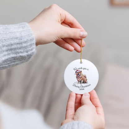 Christmas Chow Chow Ornament, Christmas Lights Dog Keepsake