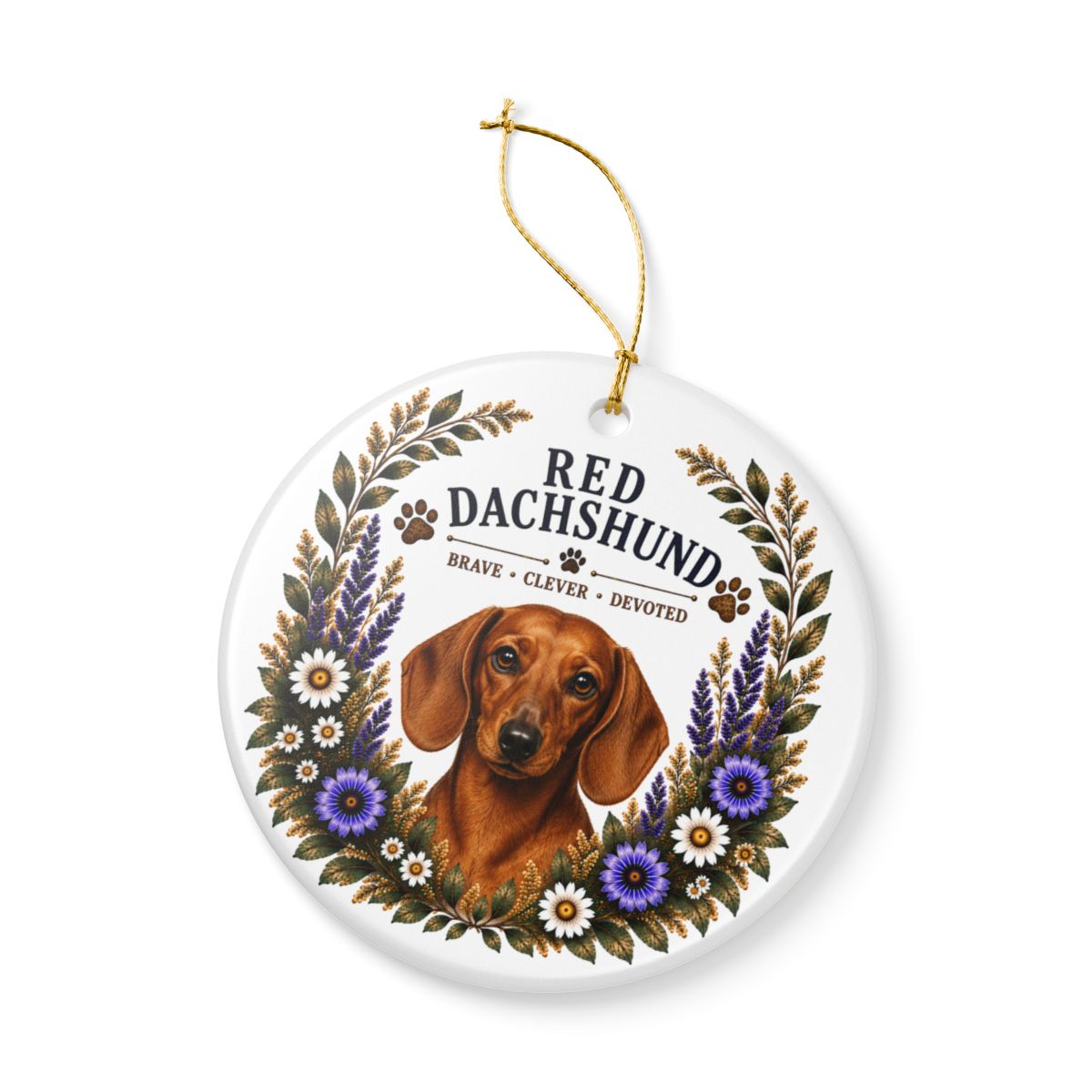 Red Dachshund Ornament, Dachshund Lover Gift, Doxie Mom Gift, Wiener Dog Keepsake