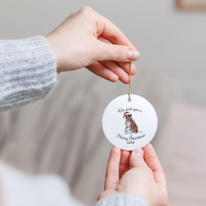Christmas Boxer Ornament, Boxer Mom, Christmas Lights Dog Keepsake, Christmas Dog, Gift For Dog Lover, Boxer