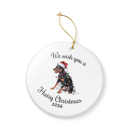 Christmas Miniature Pinscher Ornament, Christmas Lights Dog Keepsake