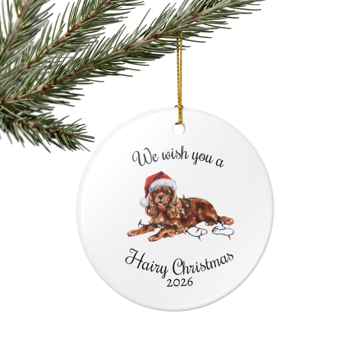 Ruby Cavalier King Charles Spaniel Ornament, Funny Dog Lover Gift, Pet Holiday
