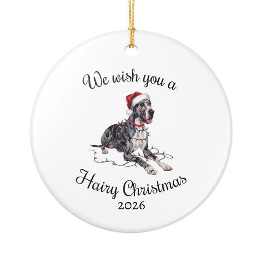 Christmas Great Dane Ornament, Christmas Lights Dog Keepsake