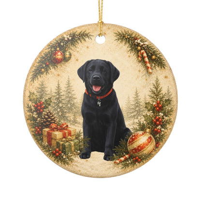 Custom Dog Photo Ornament, Personalized Name and Year, Double Sided Christmas Ornament