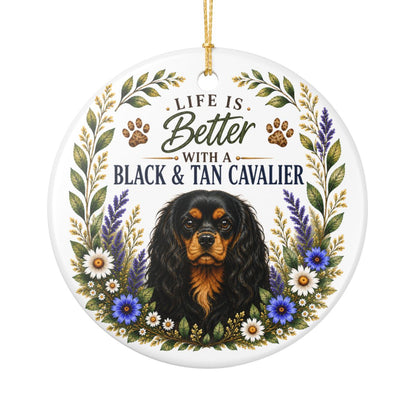Black and Tan Cavalier Ornament, Cavalier King Charles Spaniel Gift, Dog Lover Keepsake