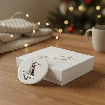 Christmas Border Collie Ornament, Border Collie Mom, Christmas Lights Dog Keepsake, Christmas Dog, Gift For Dog Lover, Border Collie