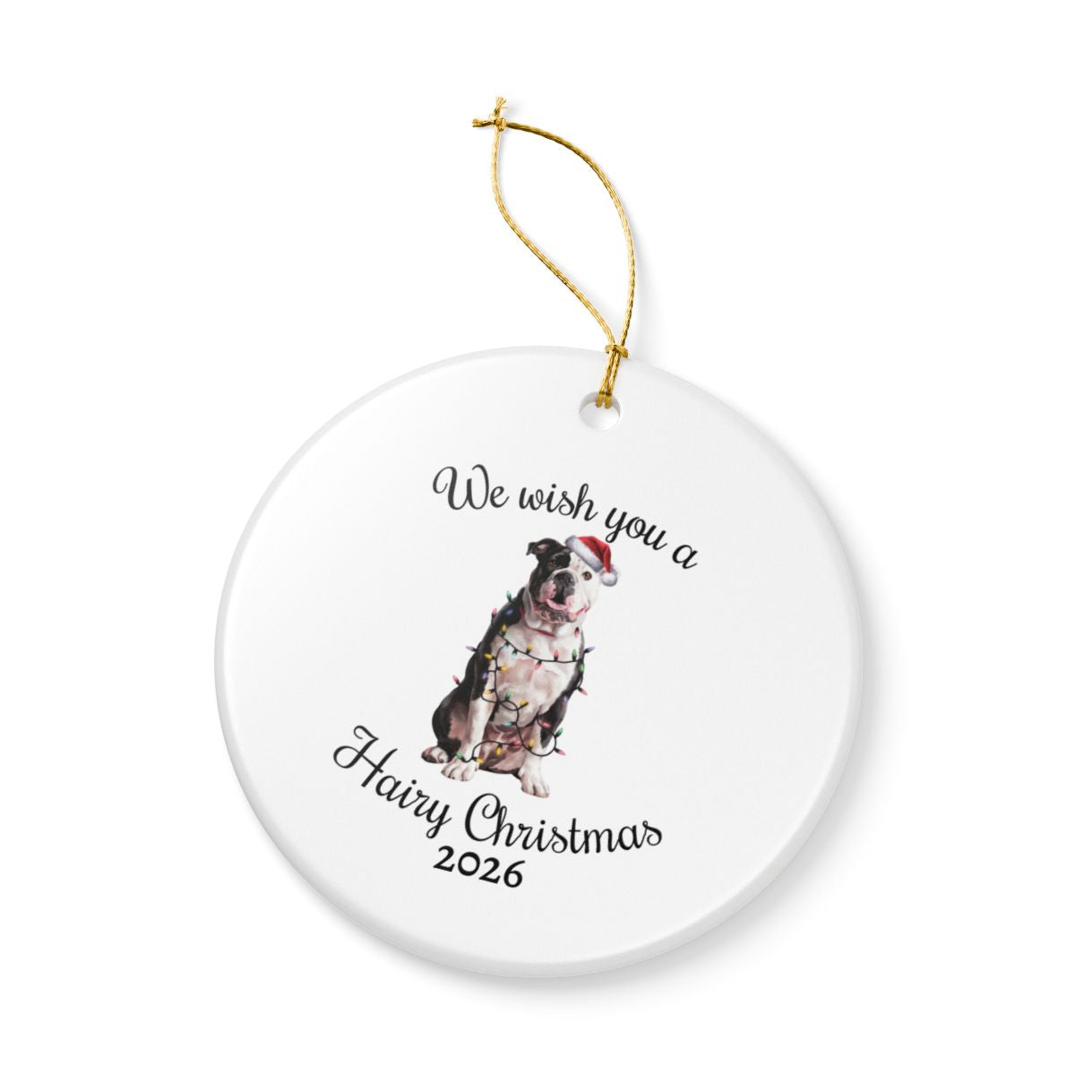 Christmas American Bulldog Ornament, Christmas Lights Dog Keepsake, Christmas Dog, American Bulldog Mom, Gift For Dog Lover