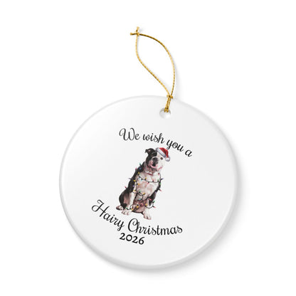 Christmas American Bulldog Ornament, Christmas Lights Dog Keepsake, Christmas Dog, American Bulldog Mom, Gift For Dog Lover