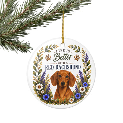 Red Dachshund Ornament, Doxie Lover Gift, Dachshund Mom Gift, Wiener Dog Keepsake