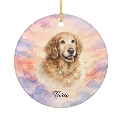 Personalized Pet Memorial Ornament, Custom Photo Rainbow Bridge Christmas Keepsake