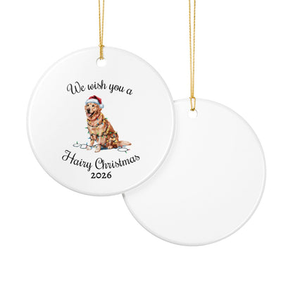 Christmas Golden Retriever Ornament, Christmas Lights Dog Keepsake