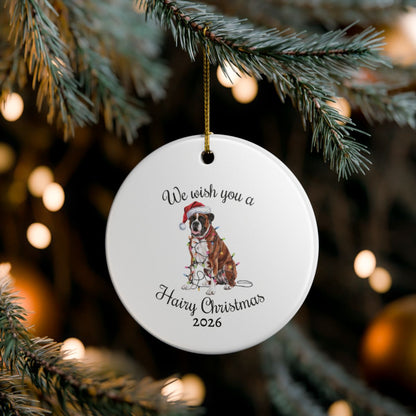 Christmas Boxer Ornament, Boxer Mom, Christmas Lights Dog Keepsake, Christmas Dog, Gift For Dog Lover, Boxer