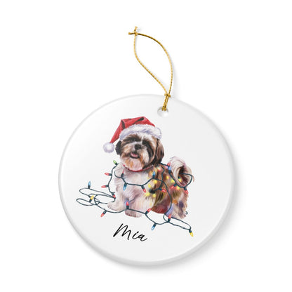 Shih Tzu Ornament Personalized Gift, Custom Holiday Pet Decor