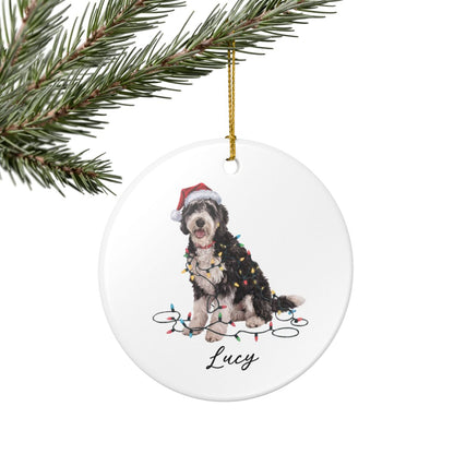 Personalized Labradoodle Ornament Custom Dog Keepsake Ceramic Holiday Decoration Pet Gift