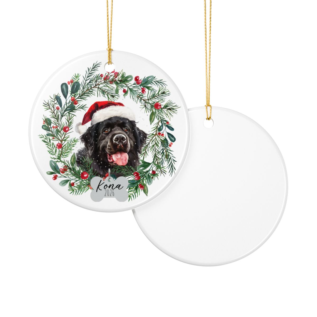 Personalized Newfoundland Christmas Ornament