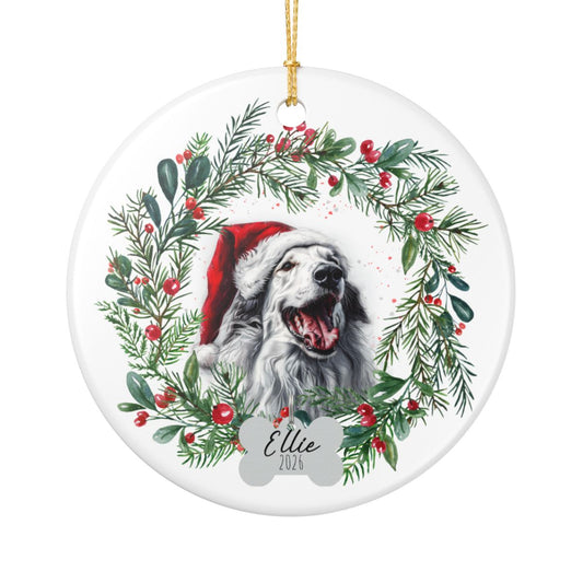 Personalized Borzoi Christmas Ornament