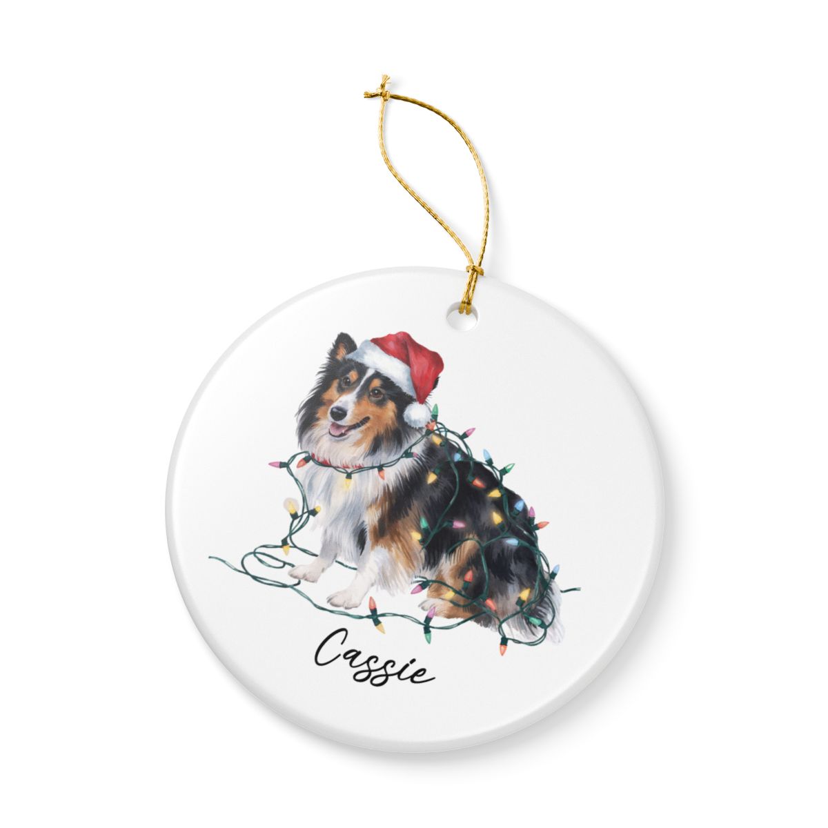 Personalized Shetland Sheepdog Ornament, Custom Dog Lover Gift