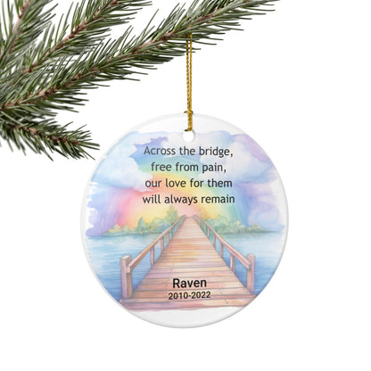 Pet Memorial Ornament, Rainbow Bridge Keepsake, Dog Cat Loss Sympathy Gift