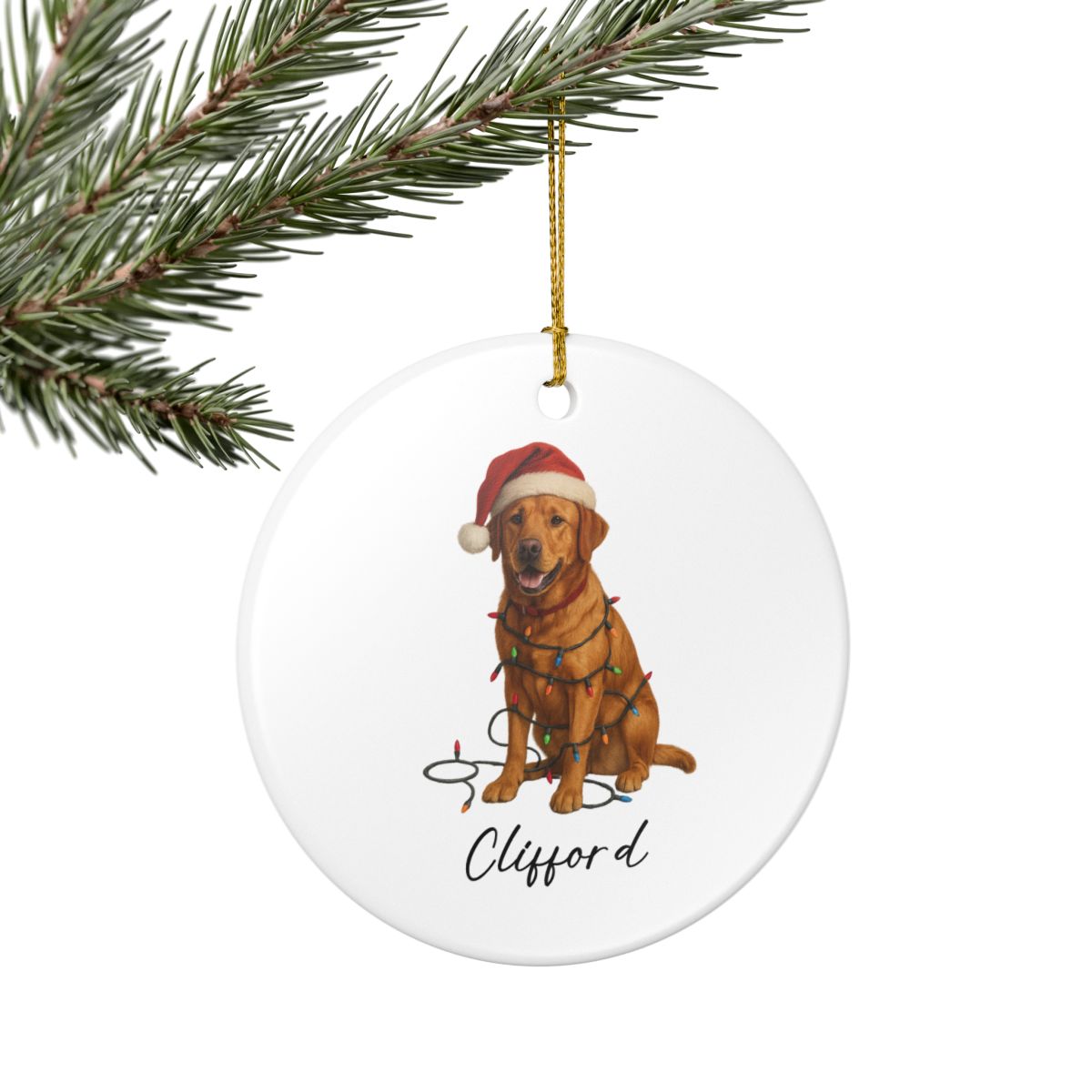Personalized Fox Red Labrador Retriever Ornament