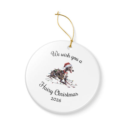 Christmas Greyhound Ornament, Christmas Lights Dog Keepsake