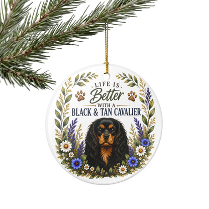 Black and Tan Cavalier Ornament, Cavalier King Charles Spaniel Gift, Dog Lover Keepsake