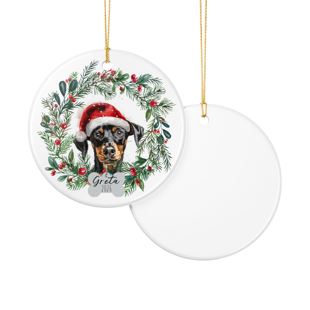 Personalized German Pinscher Ornament