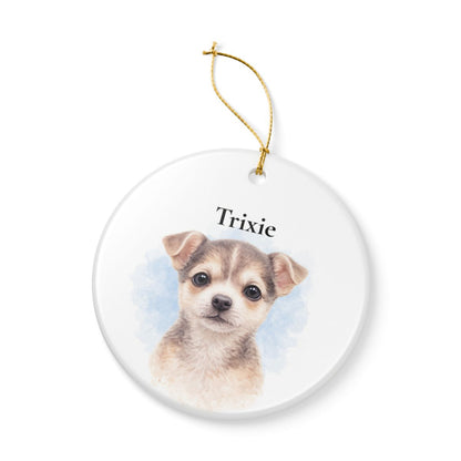 Personalized Watercolor Pet Ornament Custom Dog Cat Photo Christmas Gift