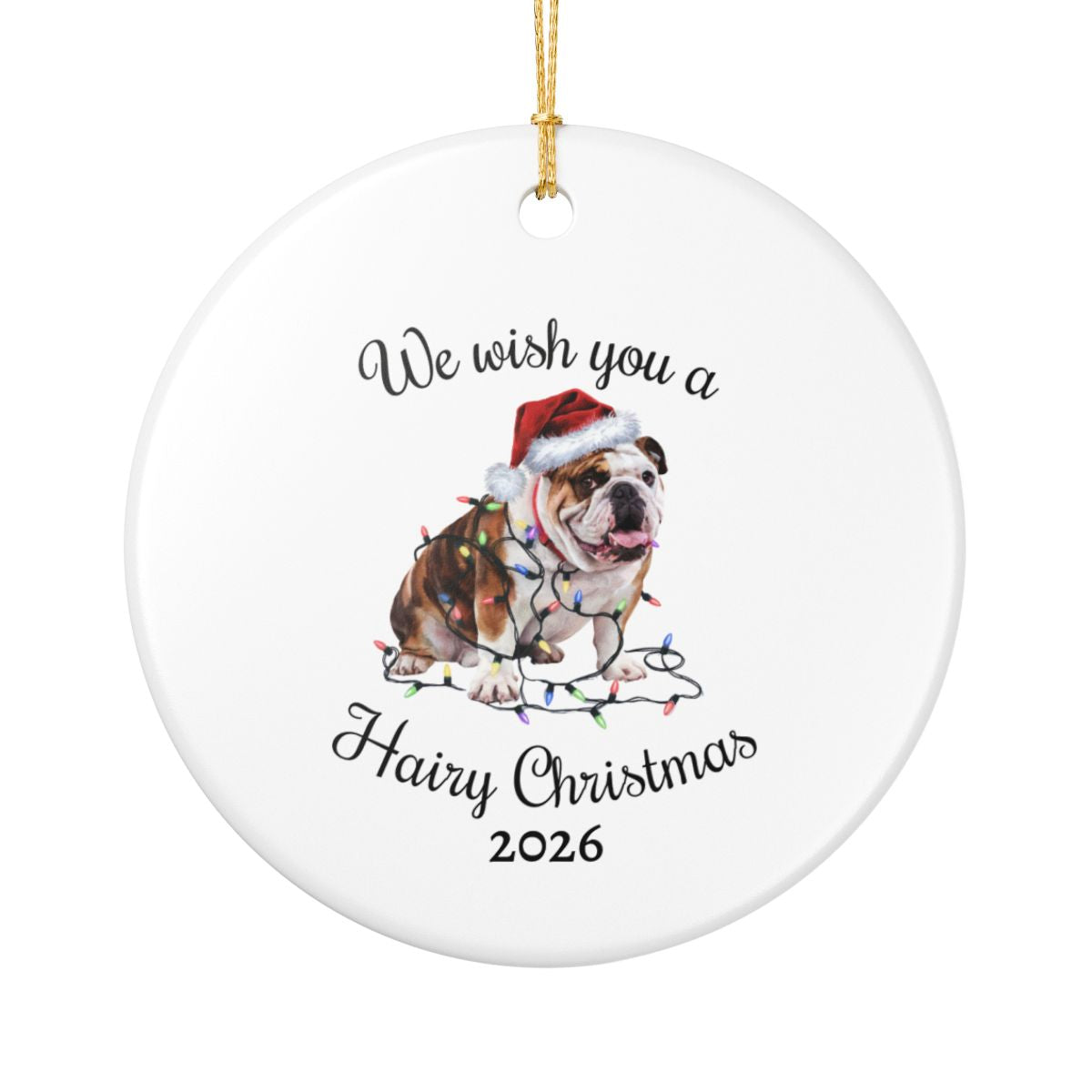 Christmas Bulldog Ornament, Bulldog Mom, Christmas Lights Dog Keepsake, Christmas Dog, Gift For Dog Lover, Bulldog