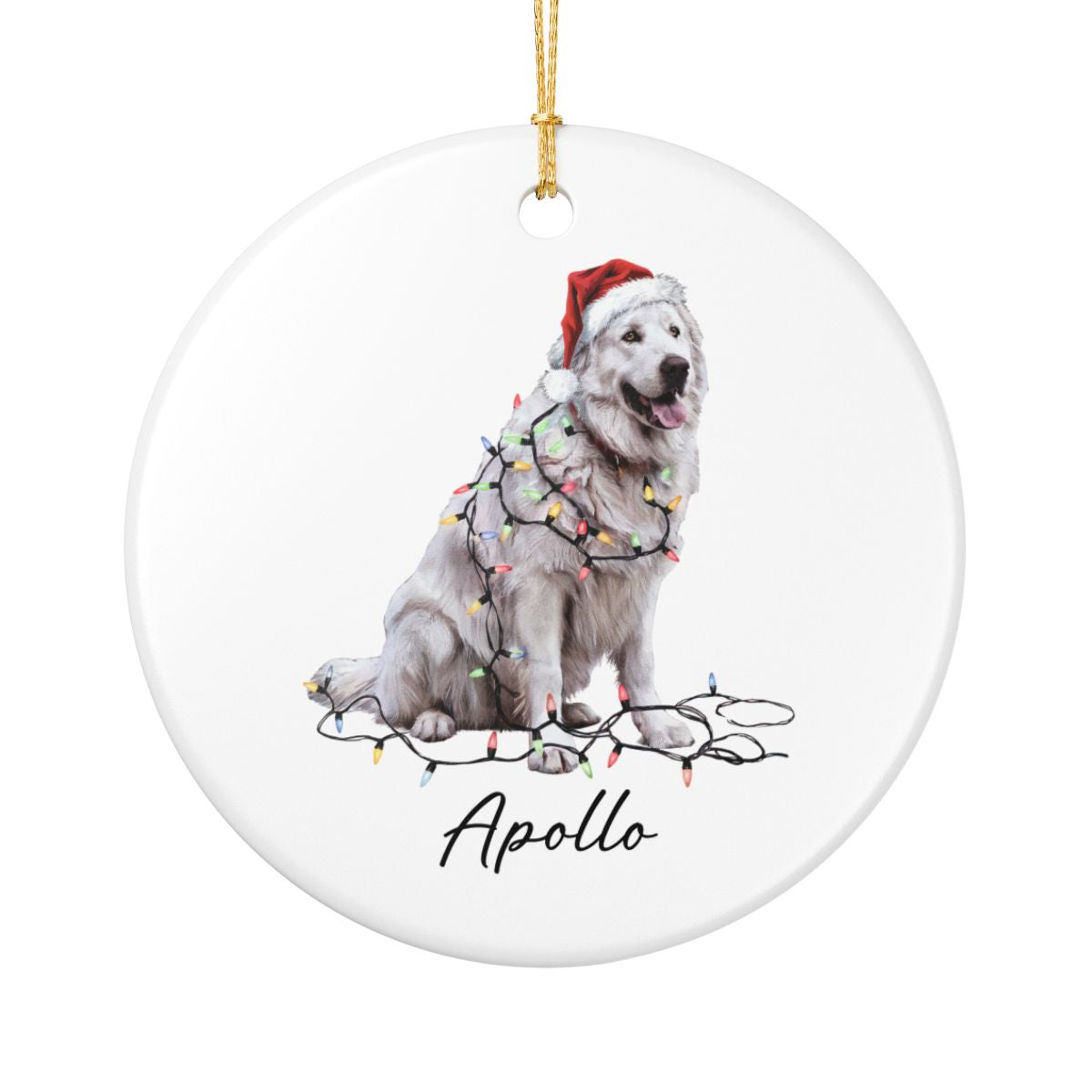 Personalized Pyrenees Ornament, Ceramic Dog Lover Christmas Tree Decor