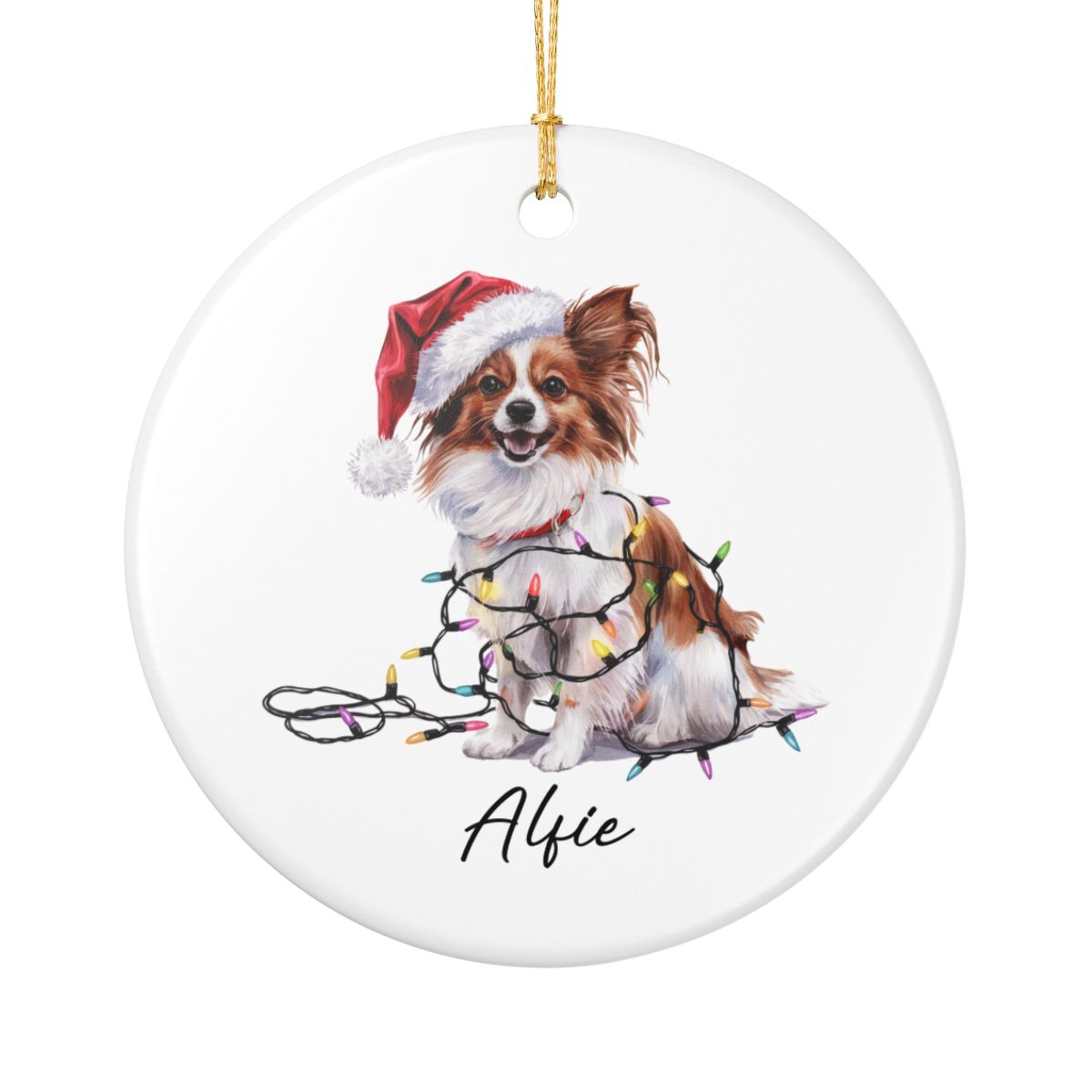 Papillon Personalized Ornament, Custom Dog Keepsake
