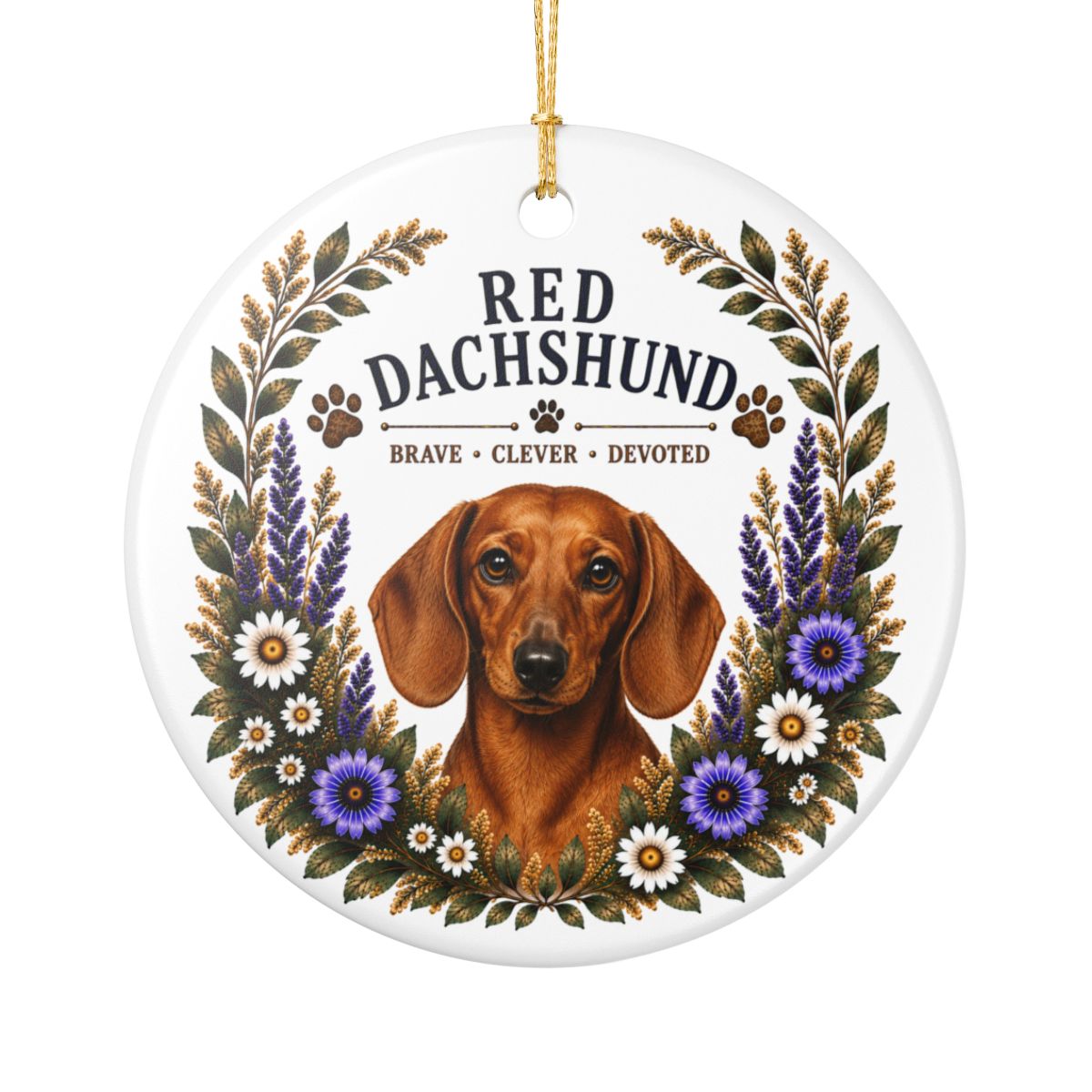 Red Dachshund Ornament, Dachshund Lover Gift, Doxie Mom Gift, Wiener Dog Keepsake