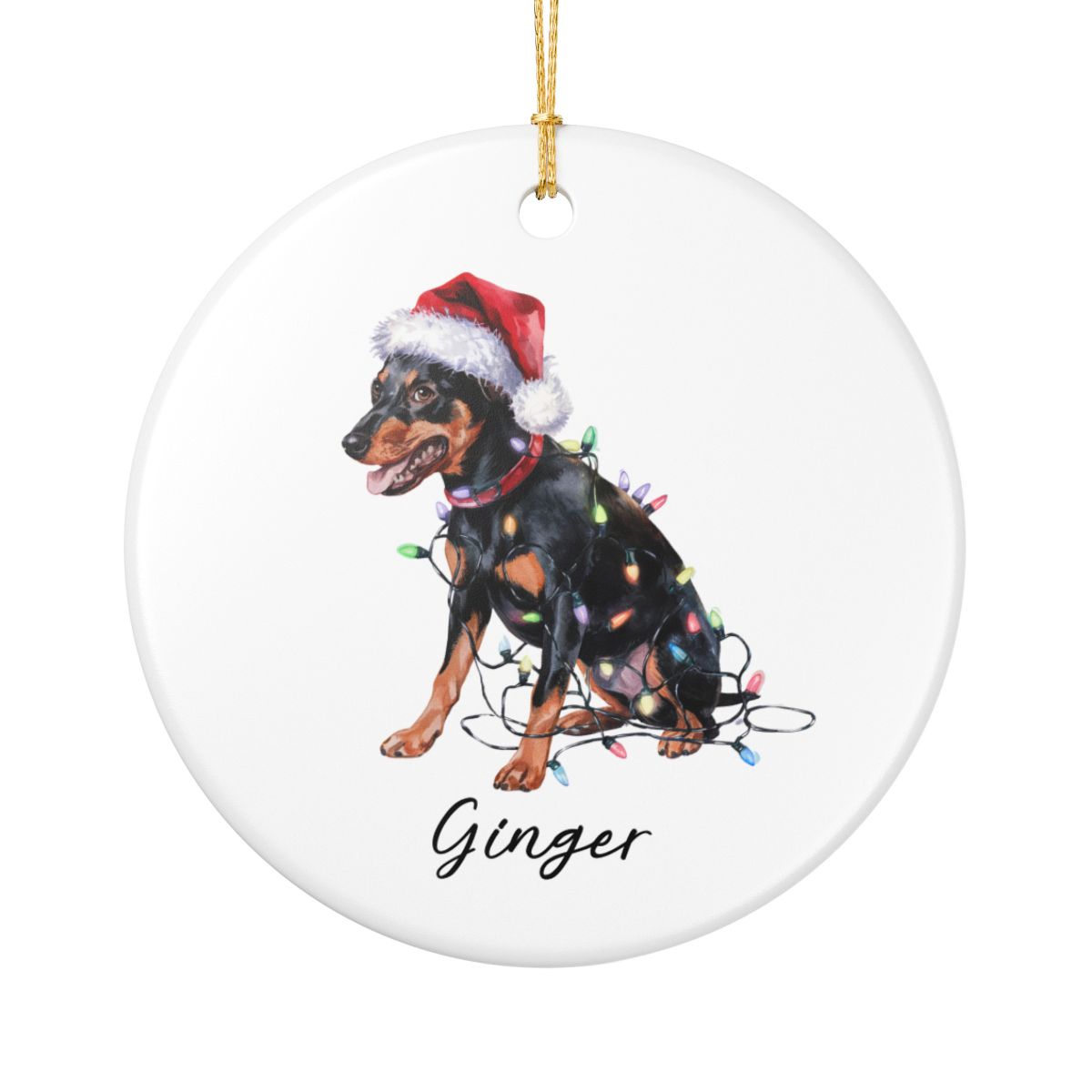 Miniature Pinscher Ornament, Personalized Dog Keepsake