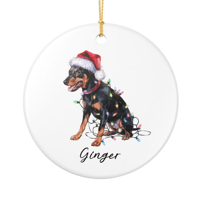 Miniature Pinscher Ornament, Personalized Dog Keepsake