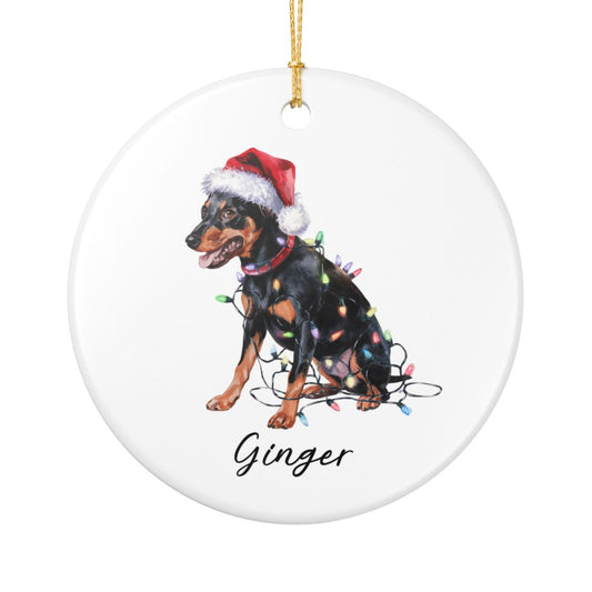 Miniature Pinscher Ornament, Personalized Dog Keepsake