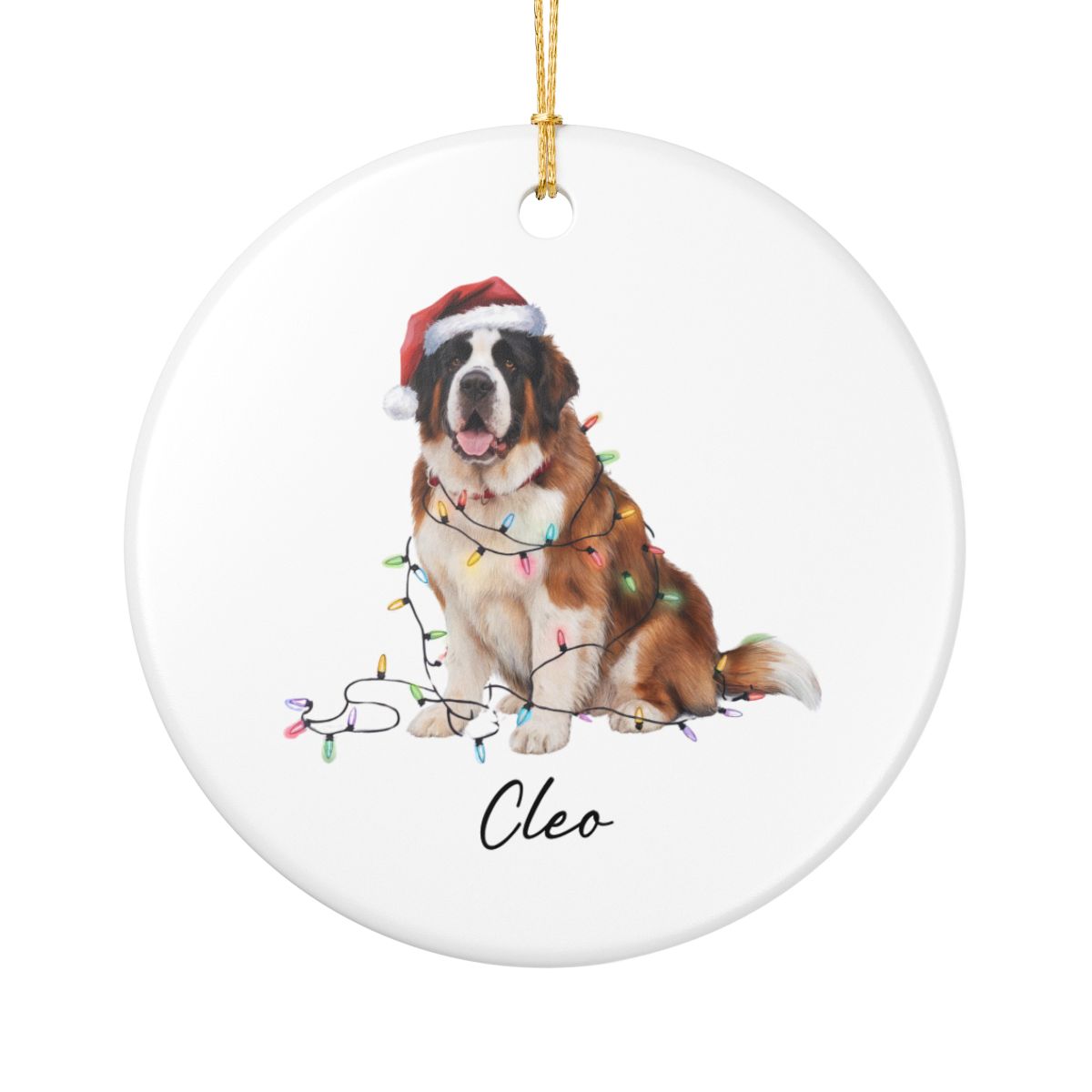Saint Bernard Ornament, Personalized Dog Lover Gift