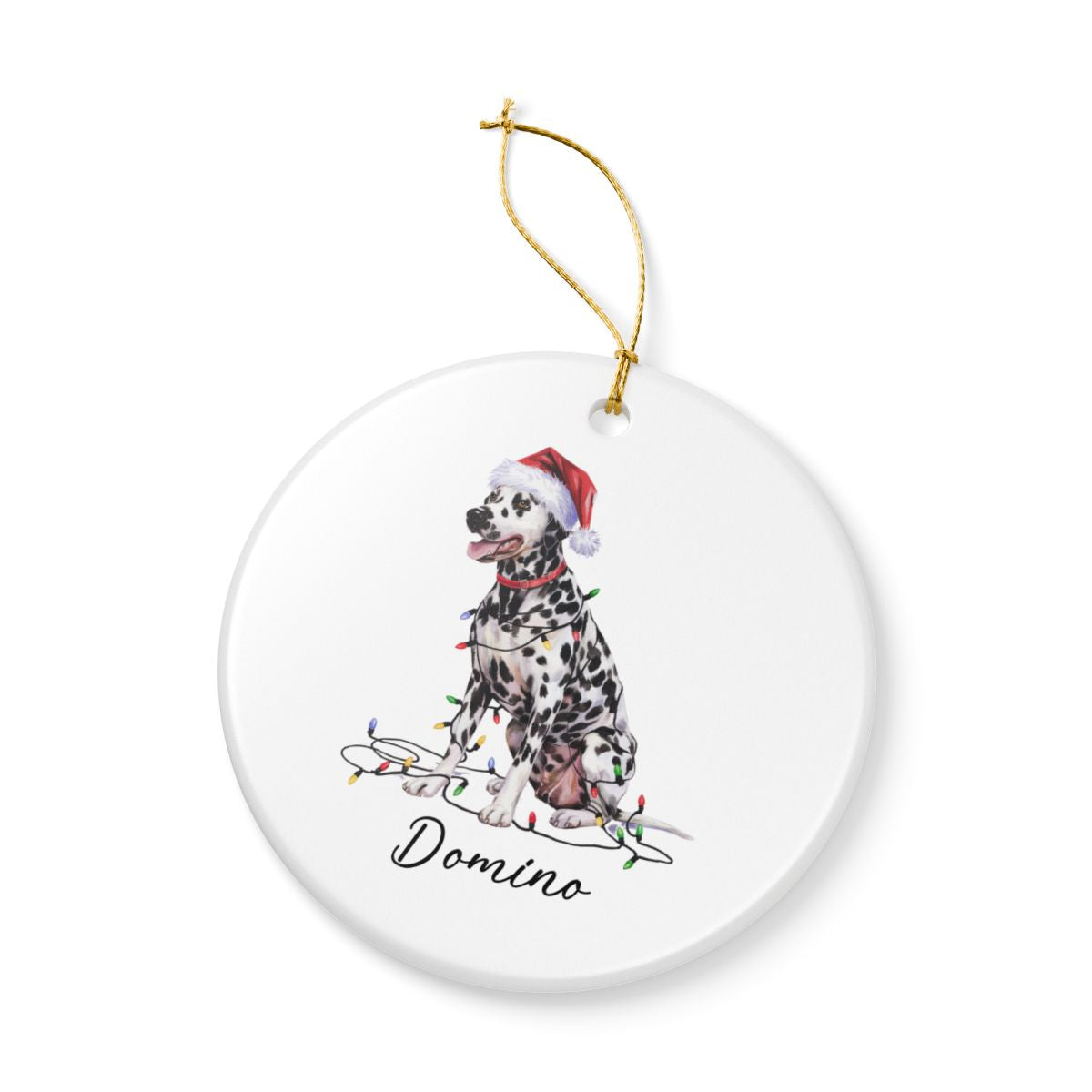 Dalmatian Christmas Ornament, Personalized Dog Ornament