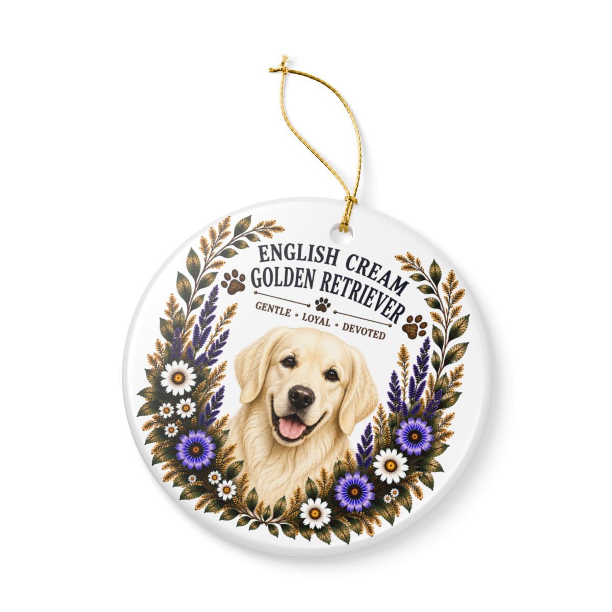 English Cream Golden Retriever Ornament, Golden Retriever Lover Gift, Dog Mom Breed Keepsake