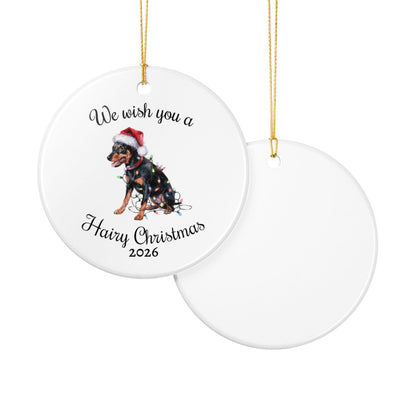 Christmas Miniature Pinscher Ornament, Christmas Lights Dog Keepsake