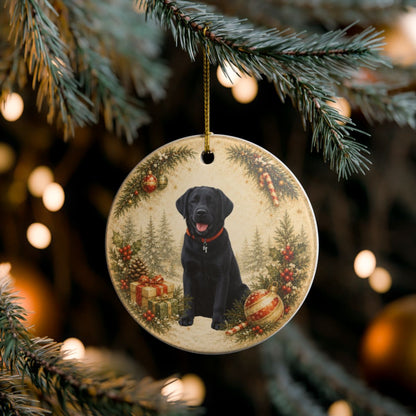 Custom Dog Photo Ornament, Personalized Name and Year, Double Sided Christmas Ornament