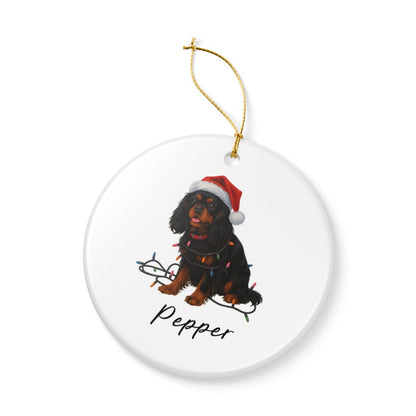 Personalized Black and Tan Cavalier King Charles Spaniel Ornament, Custom Dog Christmas Ornament, Cavalier Lover Gift